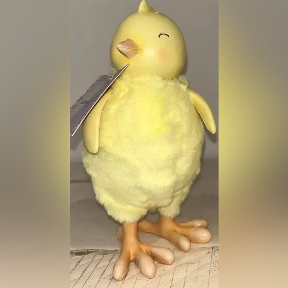 Easter Chick Decor-Laura Ashley - 8” tall-soft and furry New With Tag